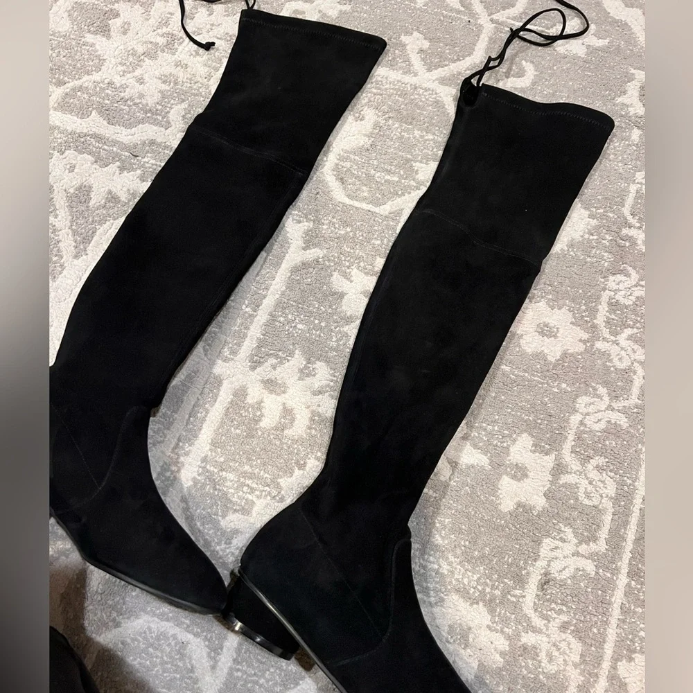 Stuart Weitzman Black Over-the-Knee Suede Boots